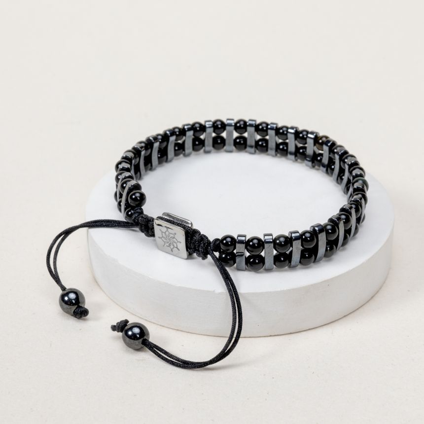 Bracelet Victor - Obsidienne Noire, Hématite