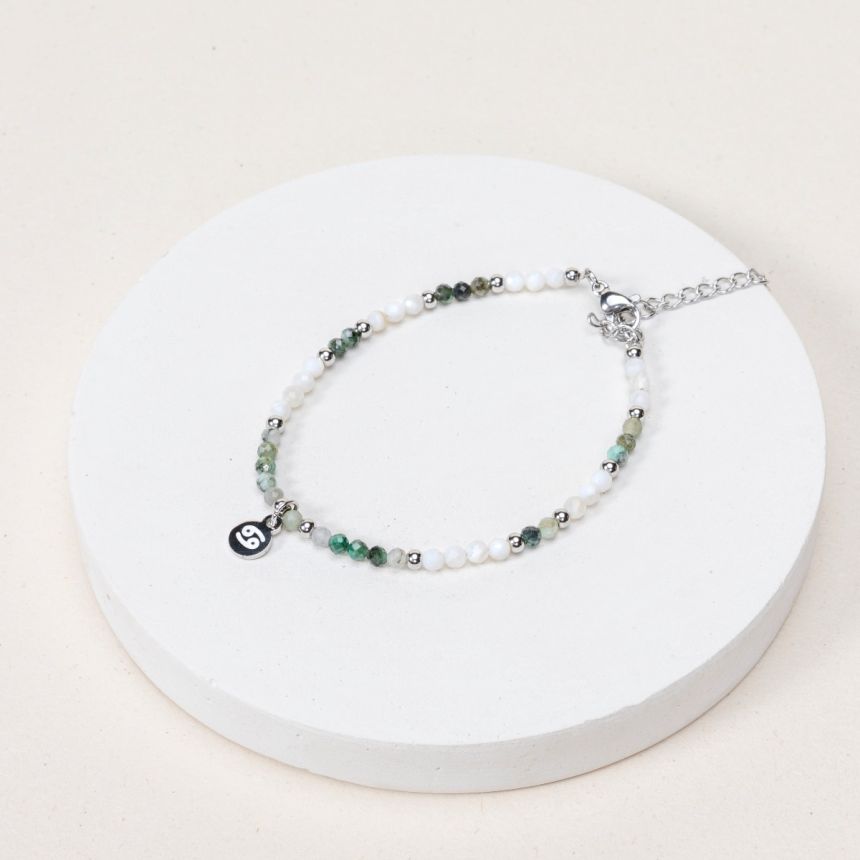 Bracelet Cancer - Nacre / Emeraude