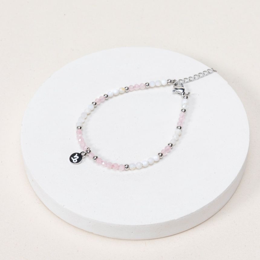 Bracelet Capricorne - Nacre / Quartz rose