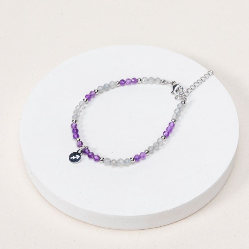Bracelet Sagittaire - Labradorite / Améthyste 