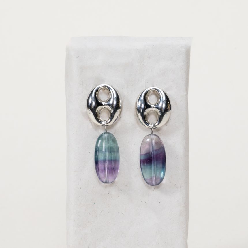 Boucle d'oreilles Claire - Fluorite Extra