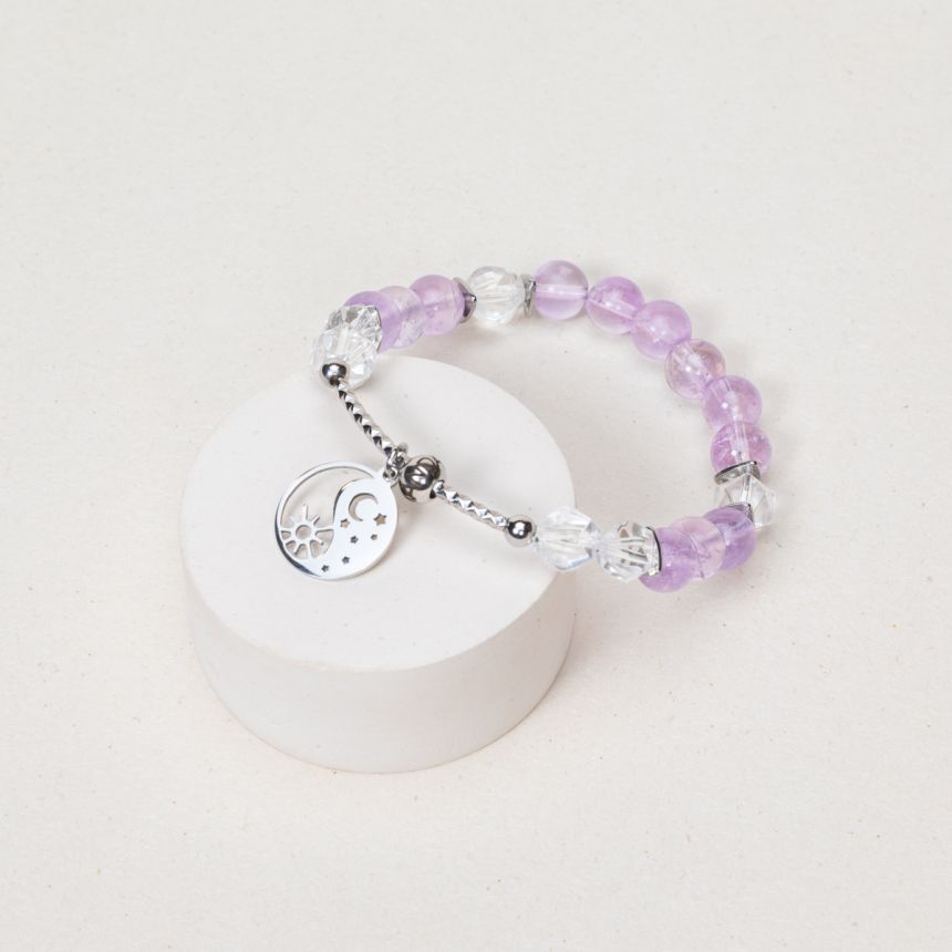 Bracelet Zephira - Améthyste, Cristal de roche