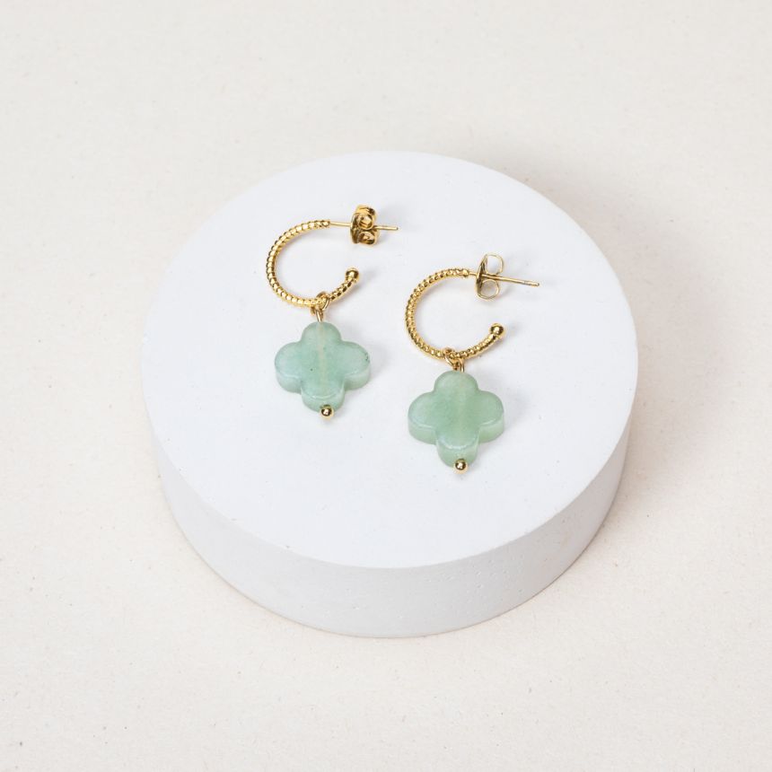 Boucles d'oreilles Rhea - Aventurine Verte