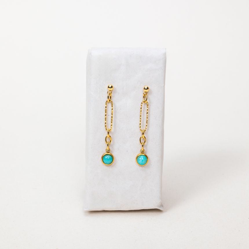 Boucles d'oreilles Eleanor - Amazonite extra