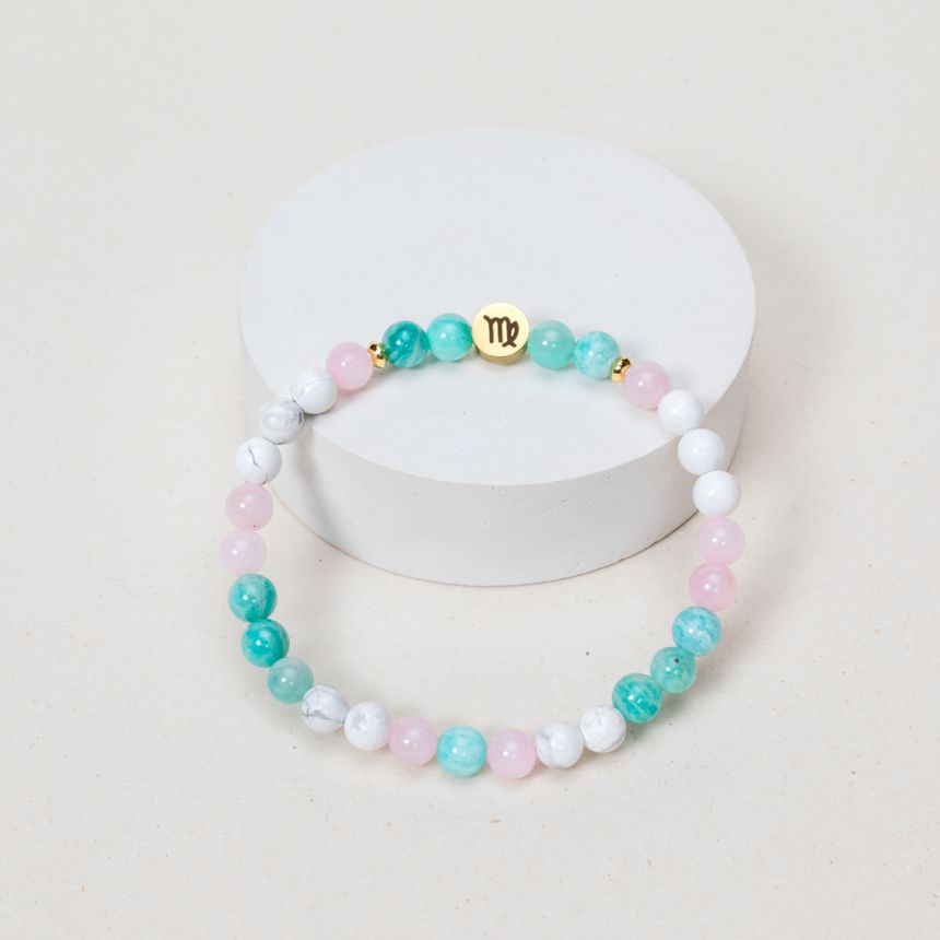 Bracelet Vierge - Quartz Rose, Howlite, Amazonite extra